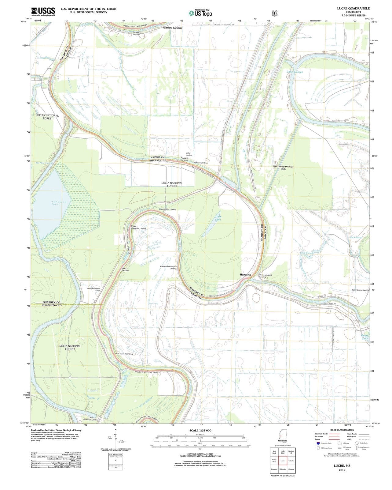 2012 Lucre, MS - Mississippi - USGS Topographic Map