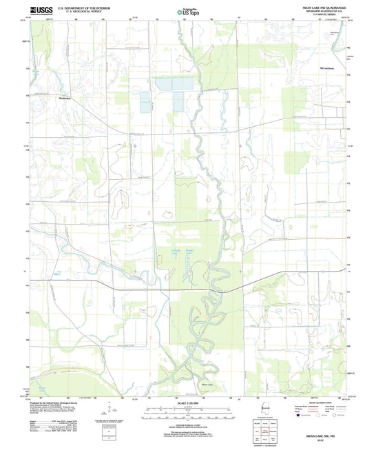 2012 Swan Lake, MS - Mississippi - USGS Topographic Map