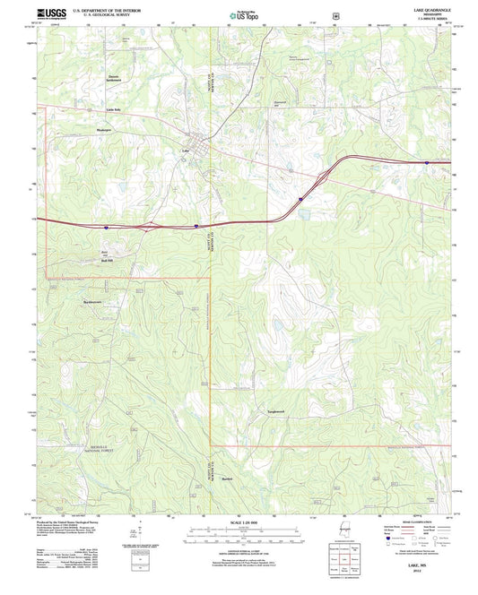 2012 Lake, MS - Mississippi - USGS Topographic Map