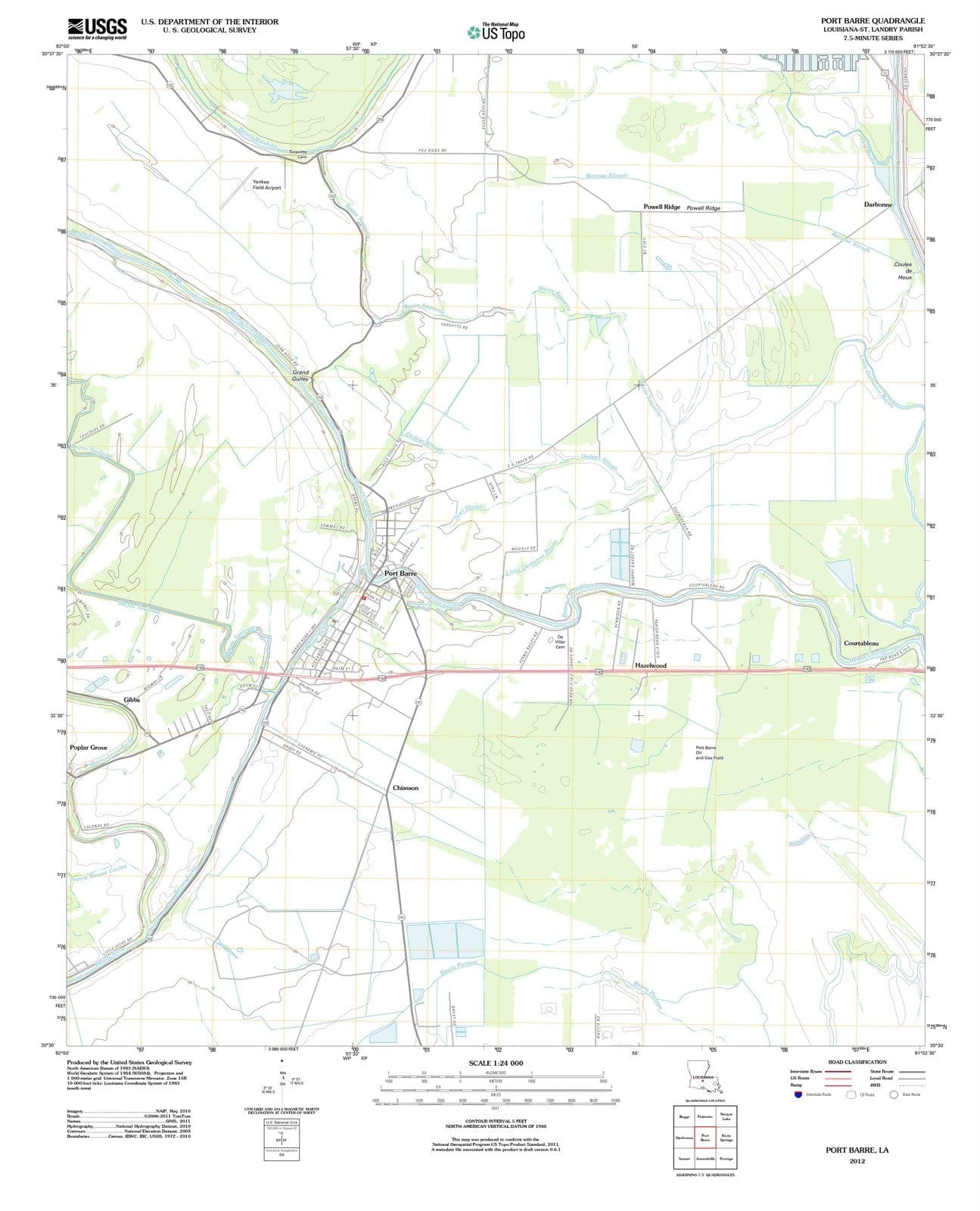2012 Port Barre, LA - Louisiana - USGS Topographic Map