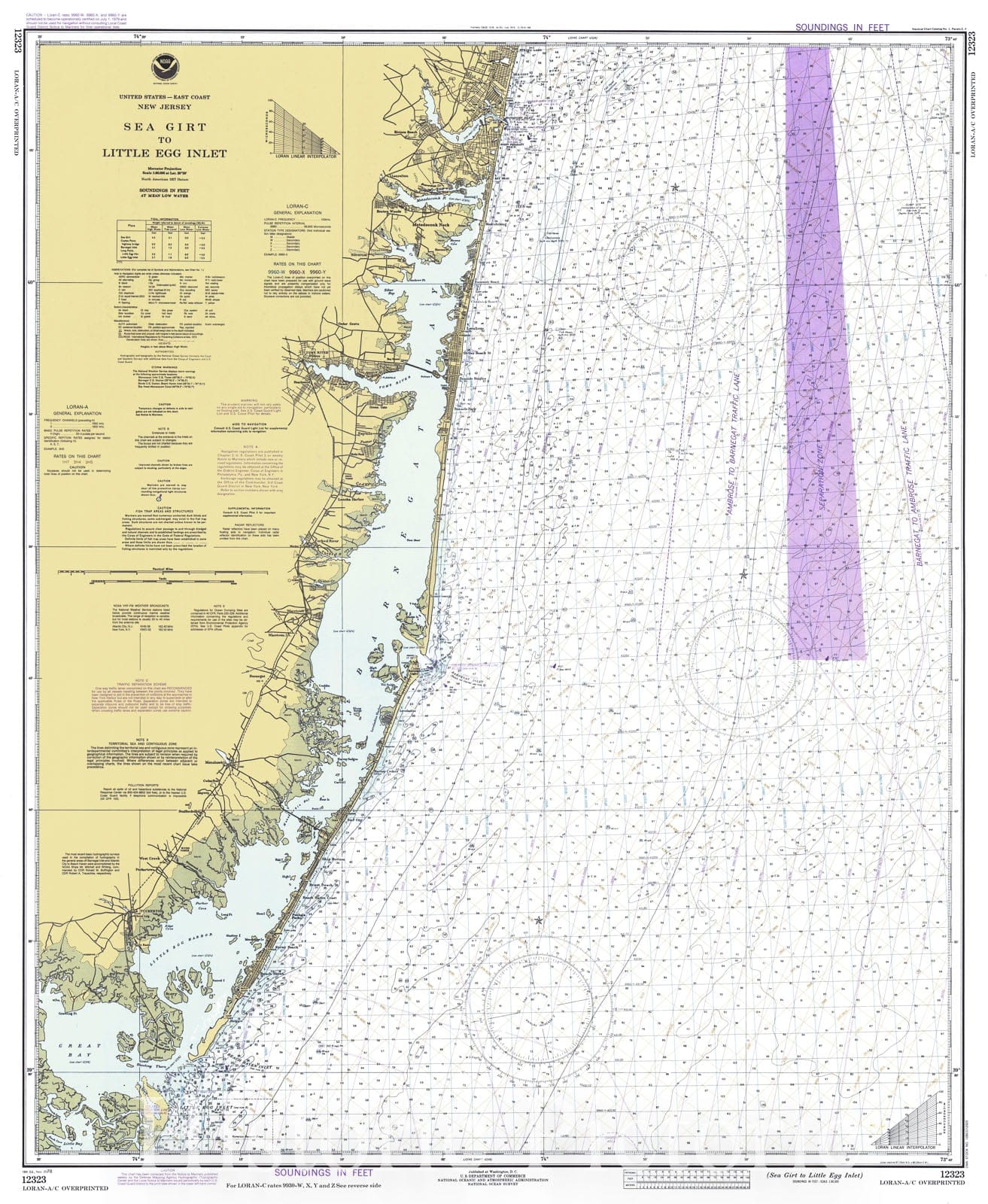 Historic Nautical Map - Sea Girt To Little Egg Inlet, 1978 NOAA Chart - New Jersey (NJ) - Vintage Wall Art