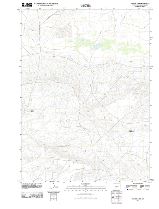 2012 Hansen Lake, WY - Wyoming - USGS Topographic Map