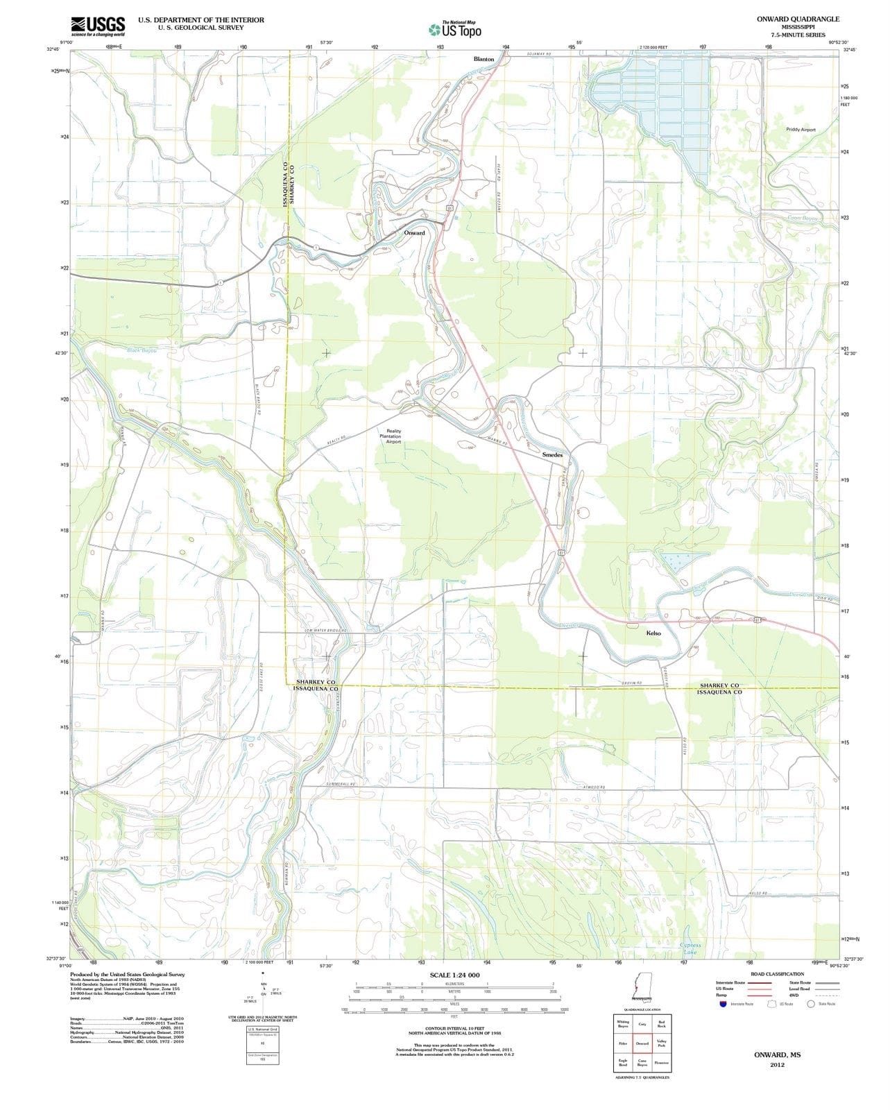 2012 Onward, MS - Mississippi - USGS Topographic Map