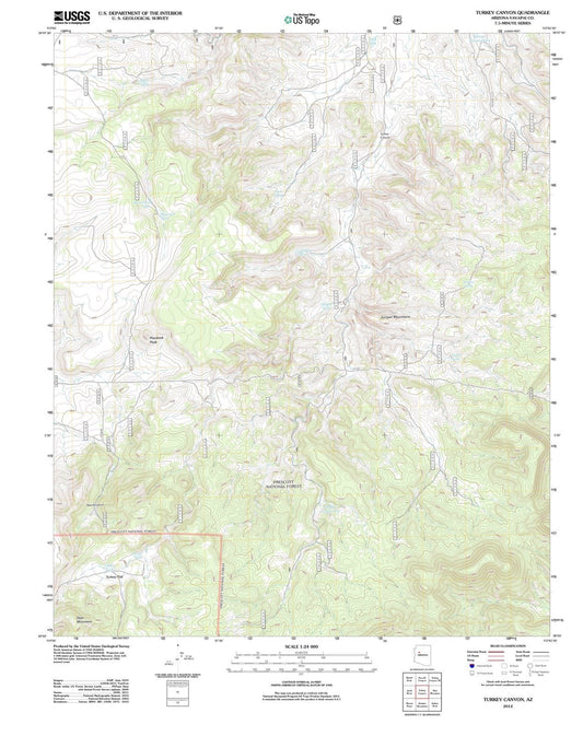 2012 Turkey Canyon, AZ - Arizona - USGS Topographic Map