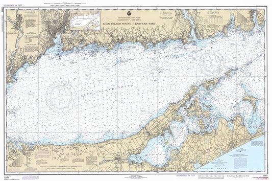 Historic Nautical Map - Long Island Sound - Eastern Part, 1980 NOAA Chart - Connecticut, New York (CT, NY) - Vintage Wall Art