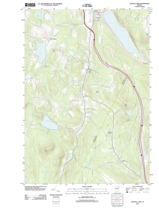 2012 Crystal Lake, VT - Vermont - USGS Topographic Map