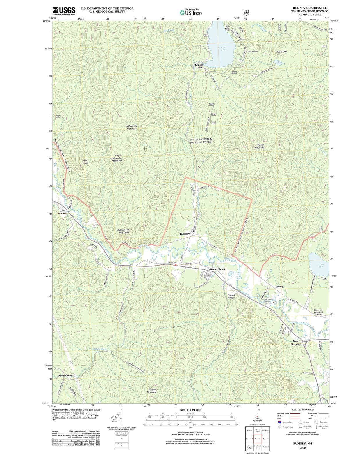 2012 Rumney, NH - New Hampshire - USGS Topographic Map