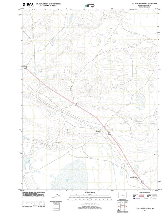 2012 Cooper Lake North, WY - Wyoming - USGS Topographic Map