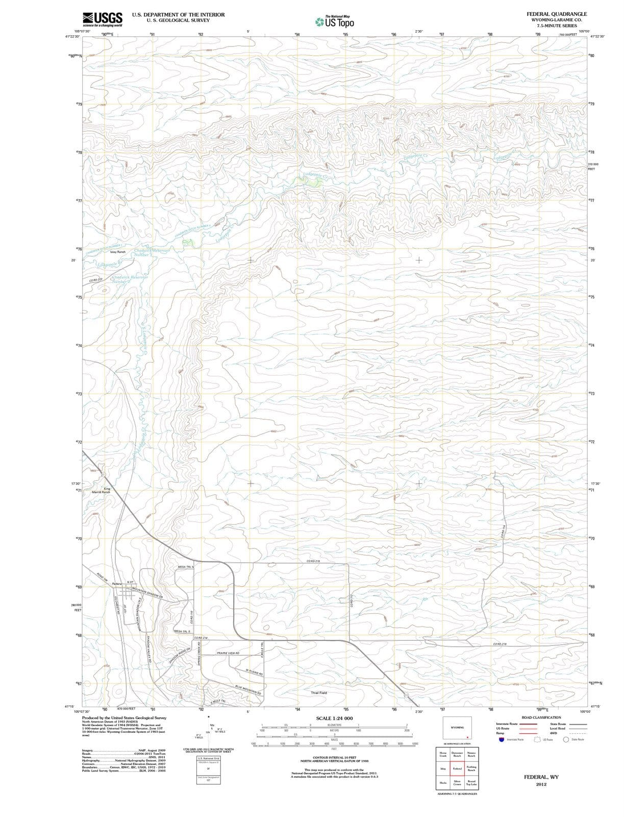 2012 Federal, WY - Wyoming - USGS Topographic Map