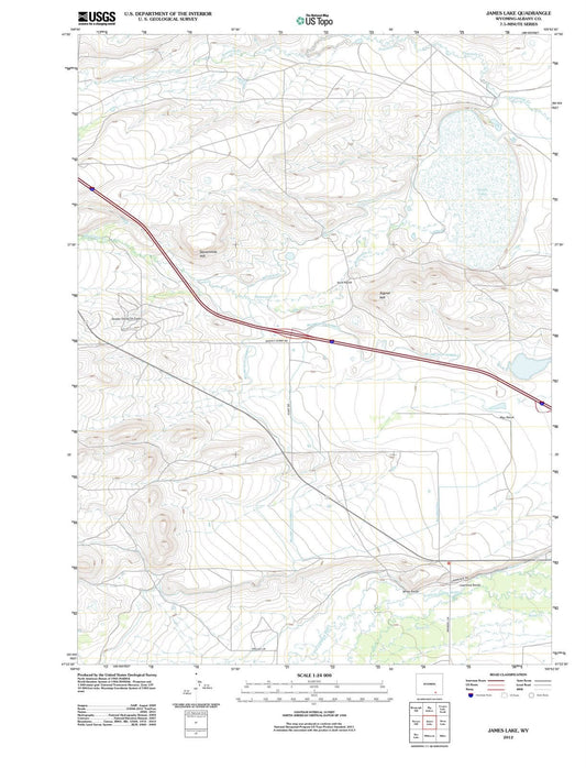 2012 James Lake, WY - Wyoming - USGS Topographic Map