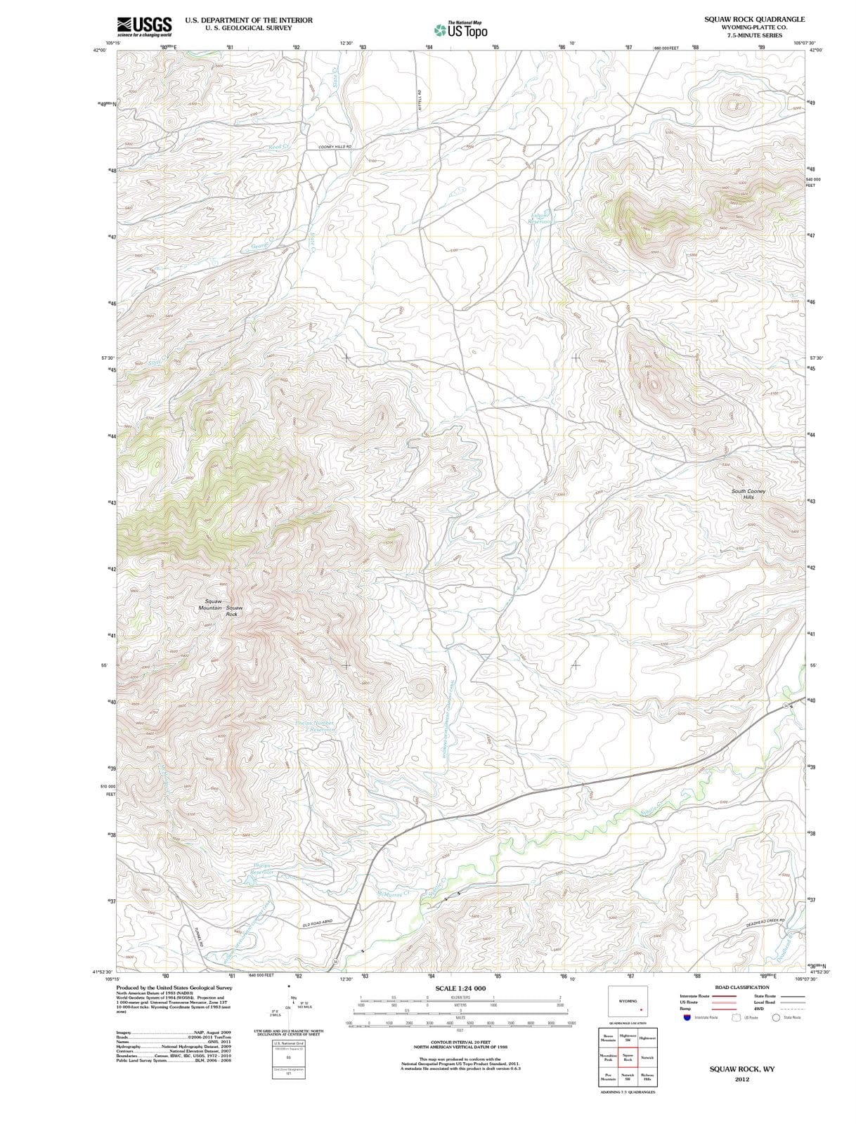 2012 Squaw Rock, WY - Wyoming - USGS Topographic Map