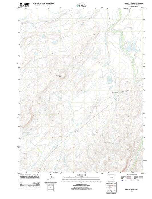 2012 Downey Lakes, WY - Wyoming - USGS Topographic Map