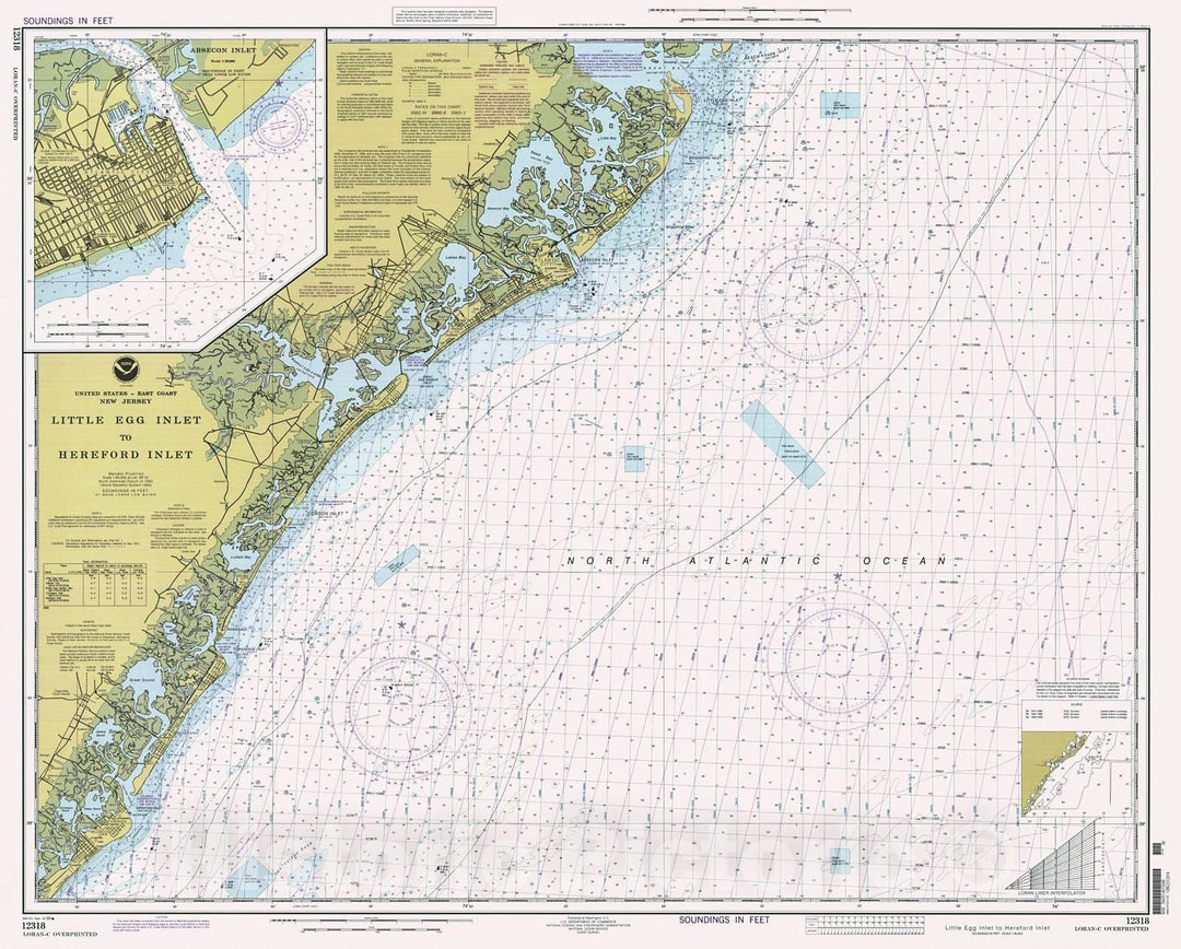 Historic Nautical Map - Little Egg Inlet To Hereford Inlet, 1999 NOAA Chart - New Jersey (NJ) - Vintage Wall Art