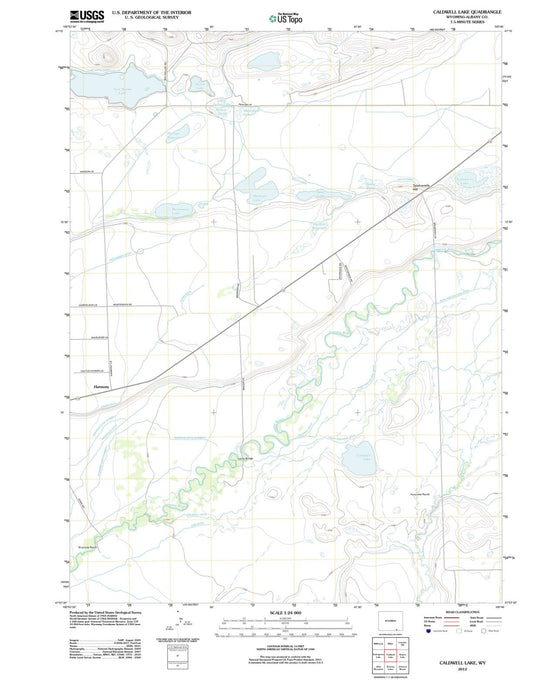 2012 Caldwell Lake, WY - Wyoming - USGS Topographic Map