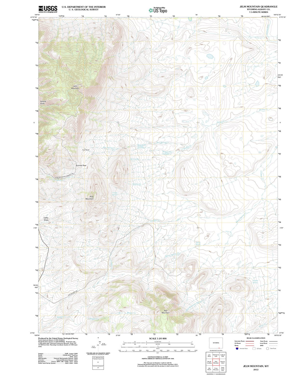 2012 Jelm Mountain, WY - Wyoming - USGS Topographic Map