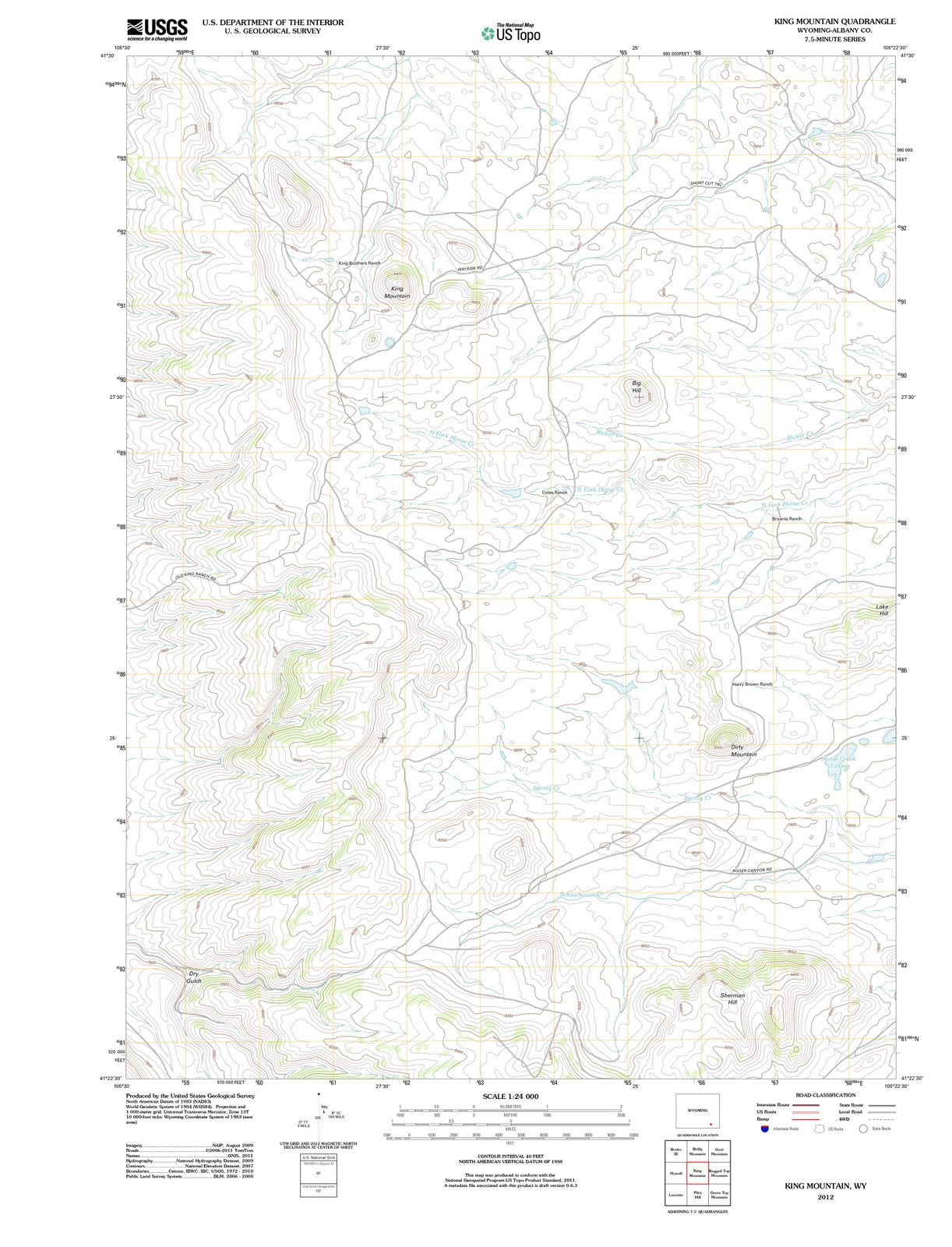 2012 King Mountain, WY - Wyoming - USGS Topographic Map