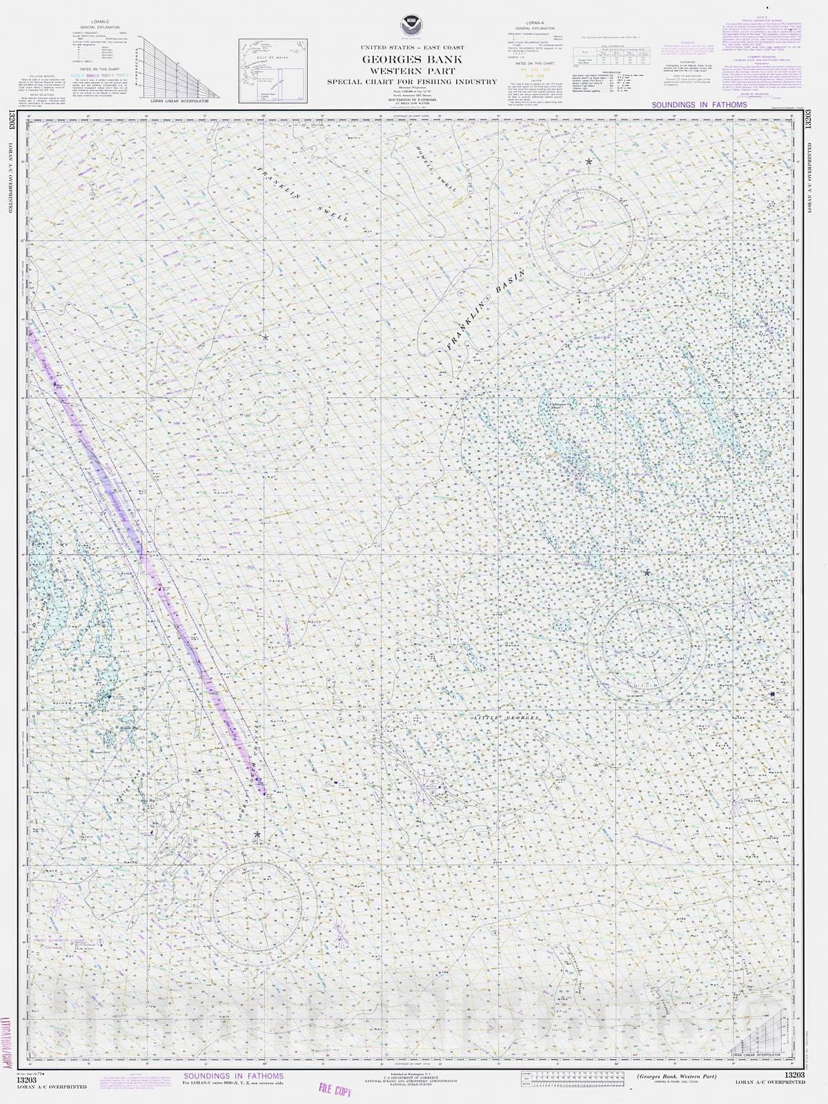 Historic Nautical Map - Georges Bank Western Part, 1979 NOAA Chart - Vintage Wall Art