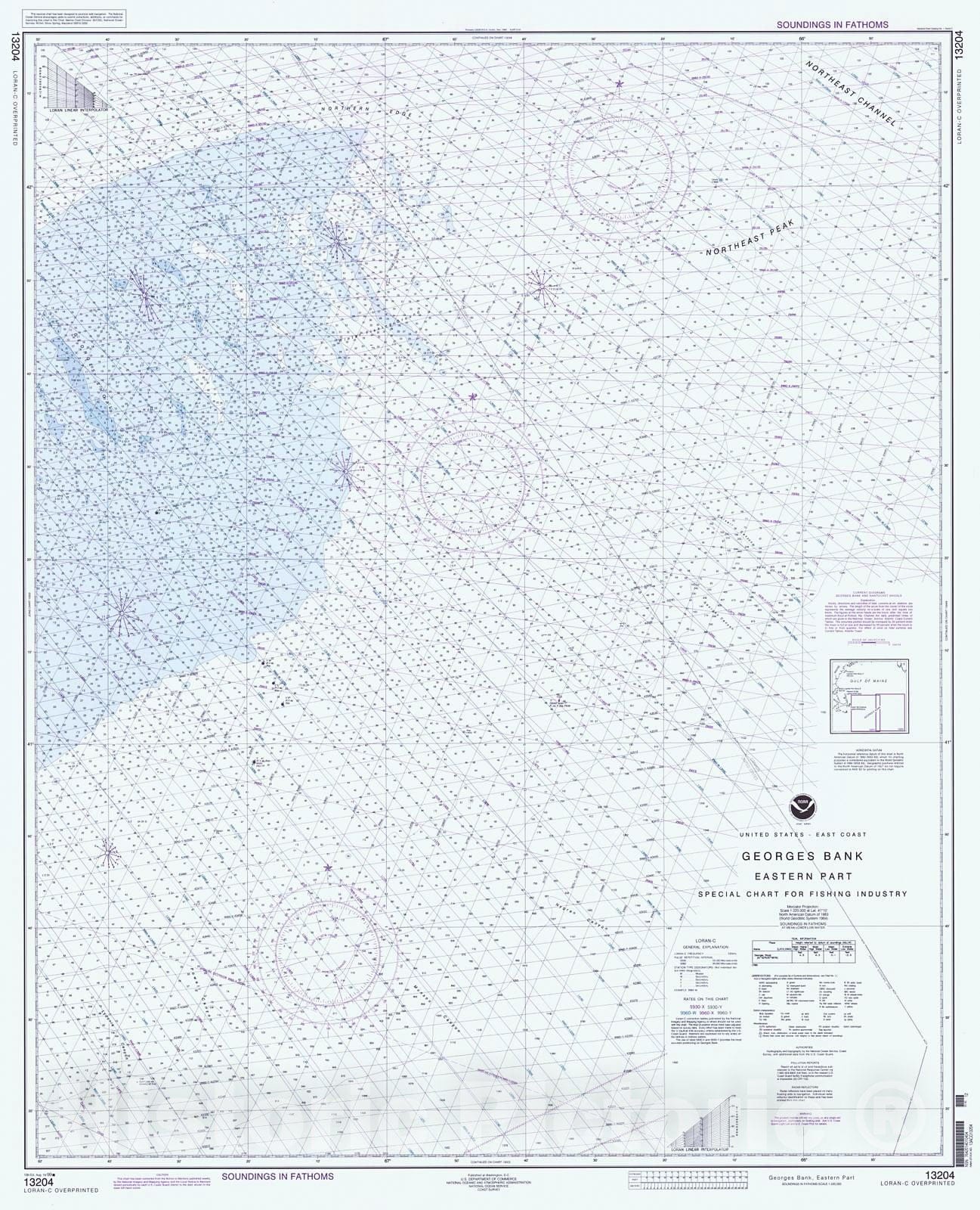 Historic Nautical Map - Georges Bank Eastern Part, 1999 NOAA Chart - Vintage Wall Art