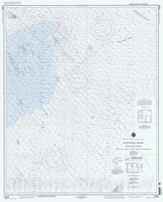 Historic Nautical Map - Georges Bank Eastern Part, 1999 NOAA Chart - Vintage Wall Art