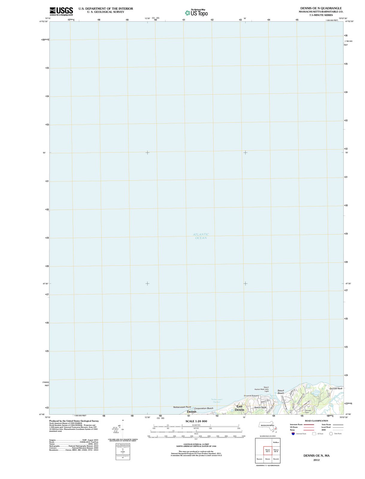 2012 Dennis, MA - Massachusetts - USGS Topographic Map