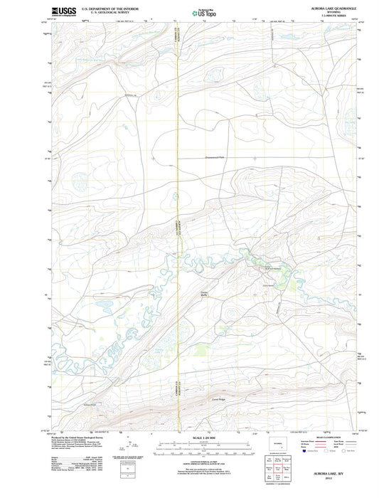 2012 Aurora Lake, WY - Wyoming - USGS Topographic Map