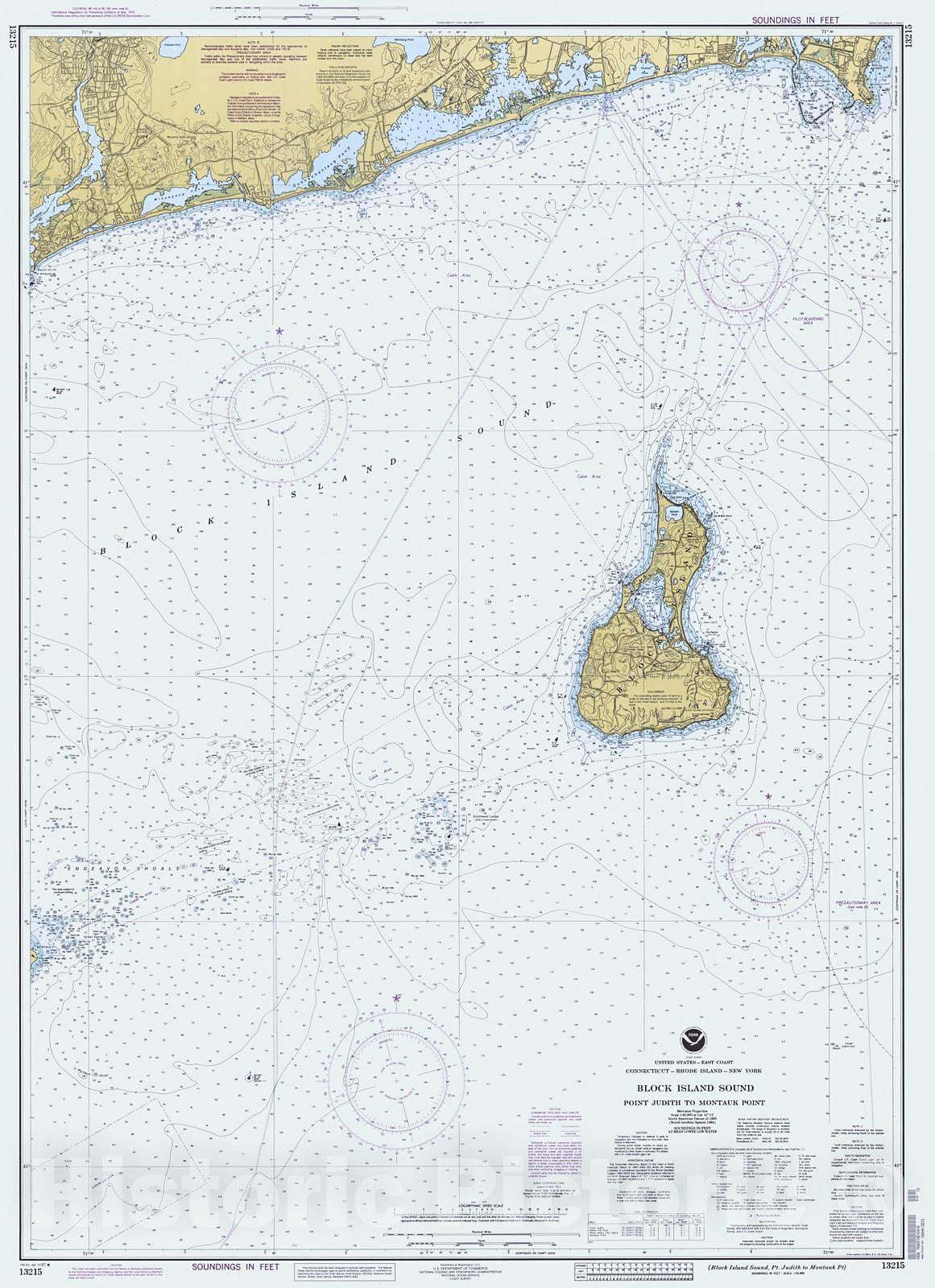 Historic Nautical Map - Block Island Sound Pt Judith To Montauk Pt, 1997 NOAA Chart - New York, Rhode Island, Connecticut (NY, RI, CT) - Vintage Wall Art