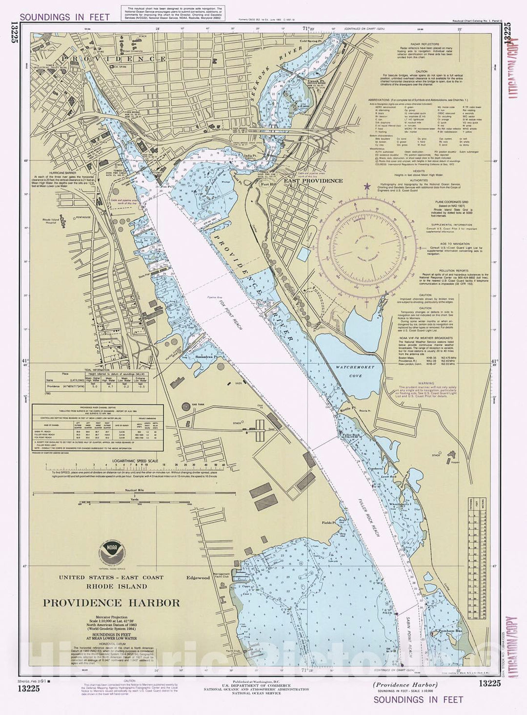 Historic Nautical Map - Providence Harbor, 1991 NOAA Chart - Rhode Island (RI) - Vintage Wall Art