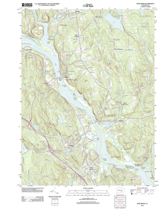 2012 Deep River, CT - Connecticut - USGS Topographic Map