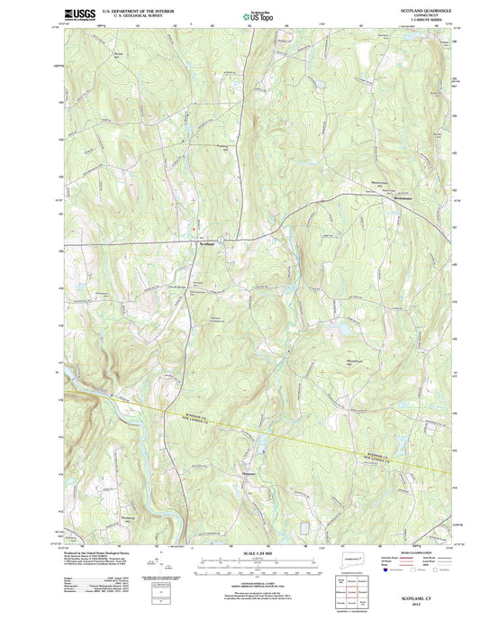 2012 Scotland, CT - Connecticut - USGS Topographic Map