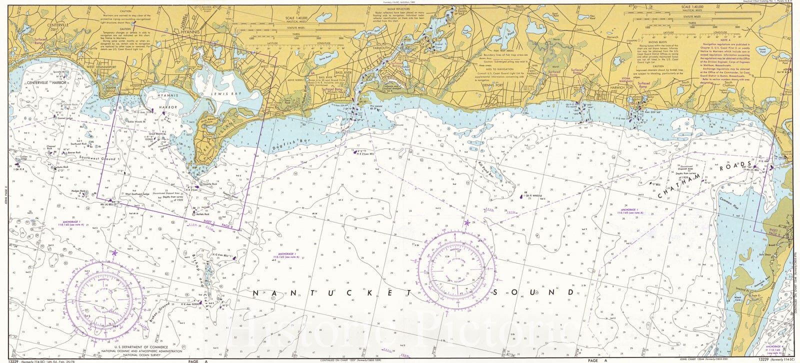 Historic Nautical Map - South Coast Of Cape Cod And Buzzards Bay, 1978 NOAA Chart - Massachusetts (MA) - Vintage Wall Art