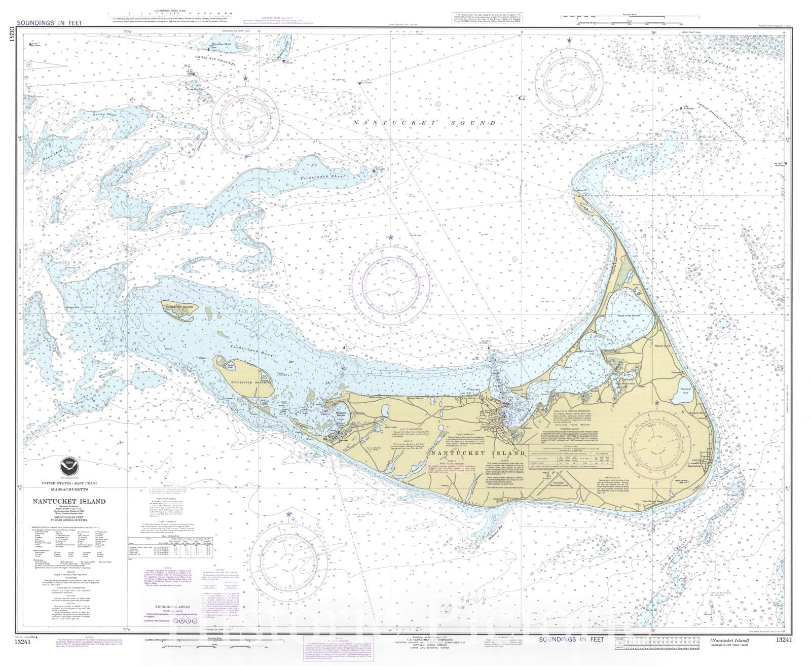 Historic Nautical Map - Nantucket Island, 1992 NOAA Chart - Massachusetts (MA) - Vintage Wall Art