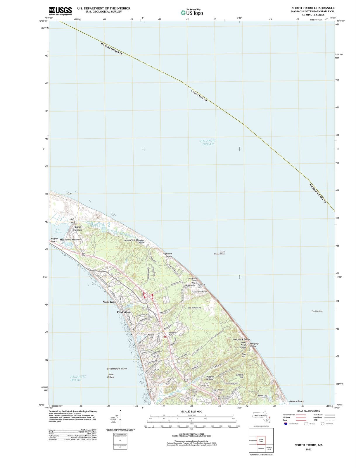 2012 North Truro, MA - Massachusetts - USGS Topographic Map