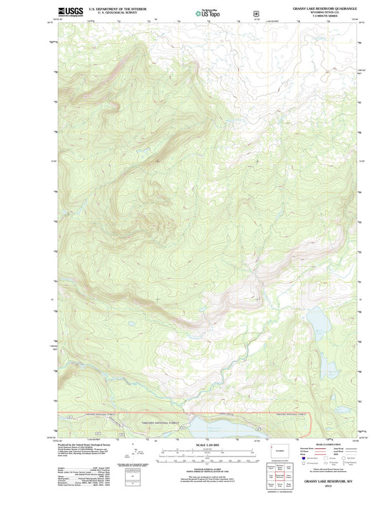 2012 Grassy Lake Reservoir, WY - Wyoming - USGS Topographic Map