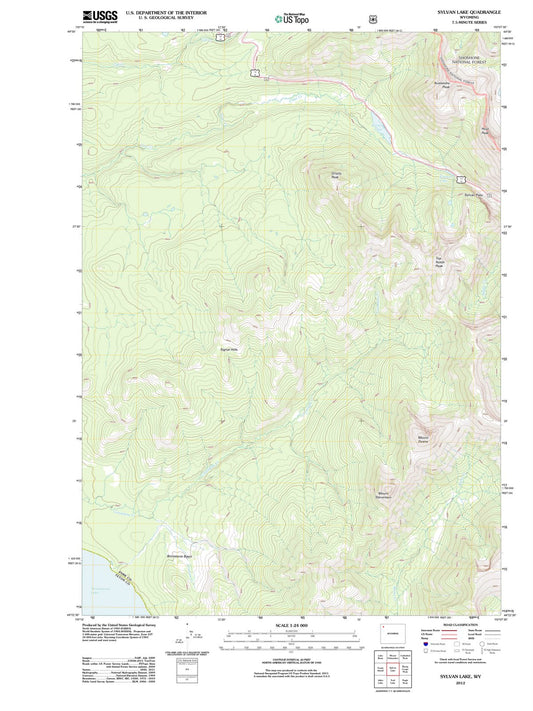 2012 Sylvan Lake, WY - Wyoming - USGS Topographic Map