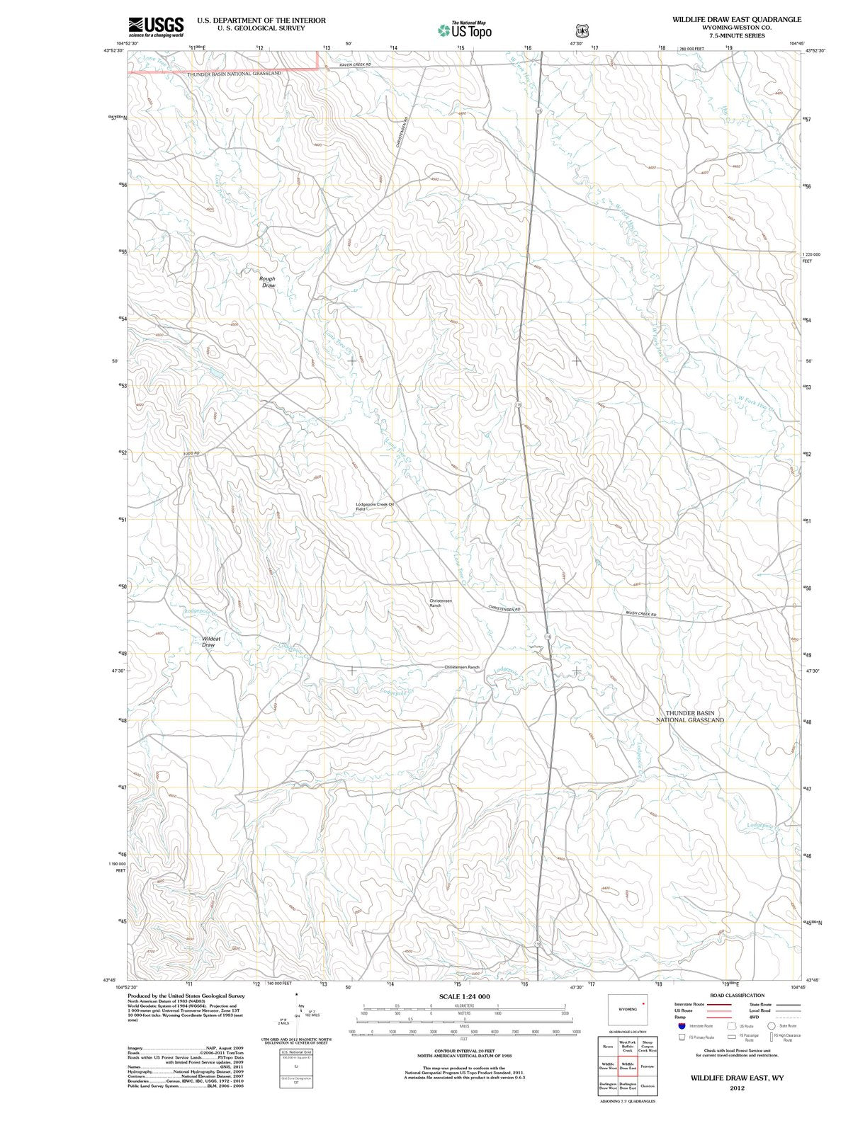 2012 Wildliferaw East, WY - Wyoming - USGS Topographic Map