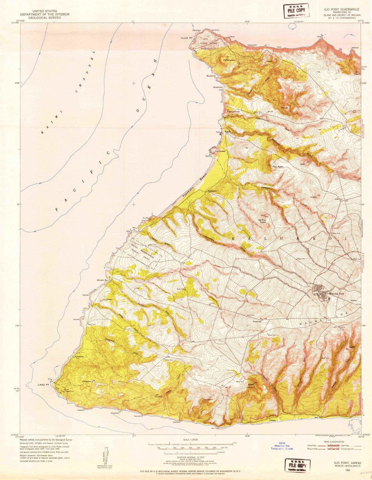 1952 Ilio Point, HI - Hawaii - USGS Topographic Map