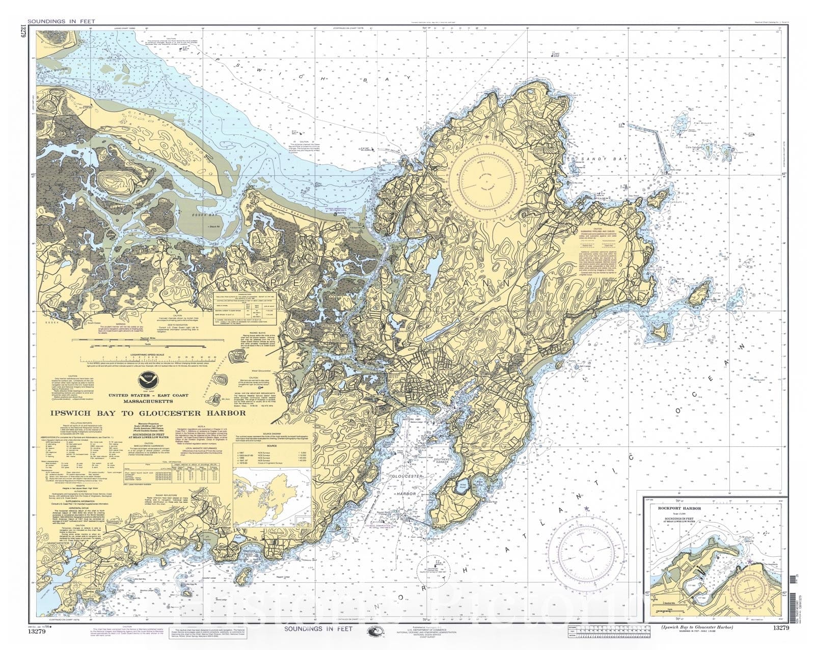 Historic Nautical Map - Ipswich Bay To Gloucester Harbor, 1998 NOAA Chart - Massachusetts (MA) - Vintage Wall Art