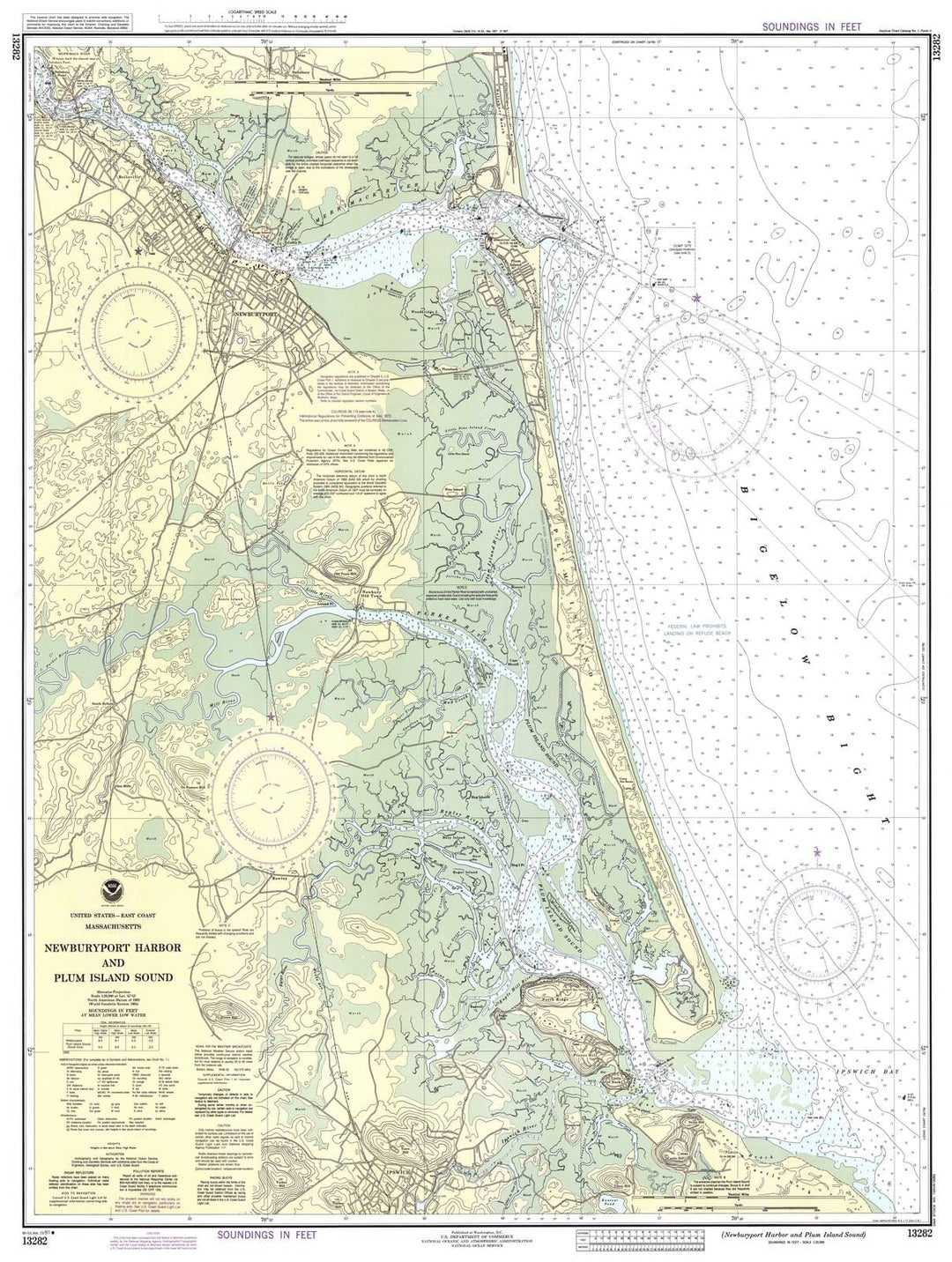 Historic Nautical Map - Newburyport Harbor And Plum Island Sound, 1991 NOAA Chart - Massachusetts (MA) - Vintage Wall Art
