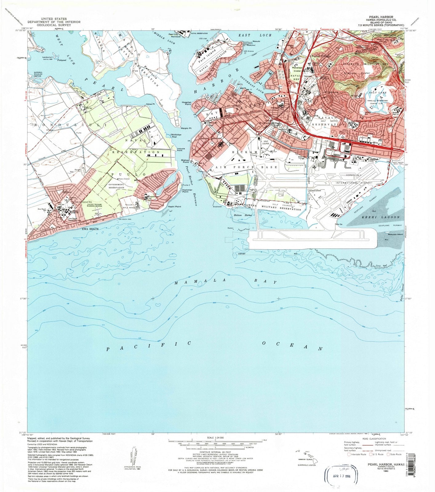 1983 Pearl Harbor, HI - Hawaii - USGS Topographic Map