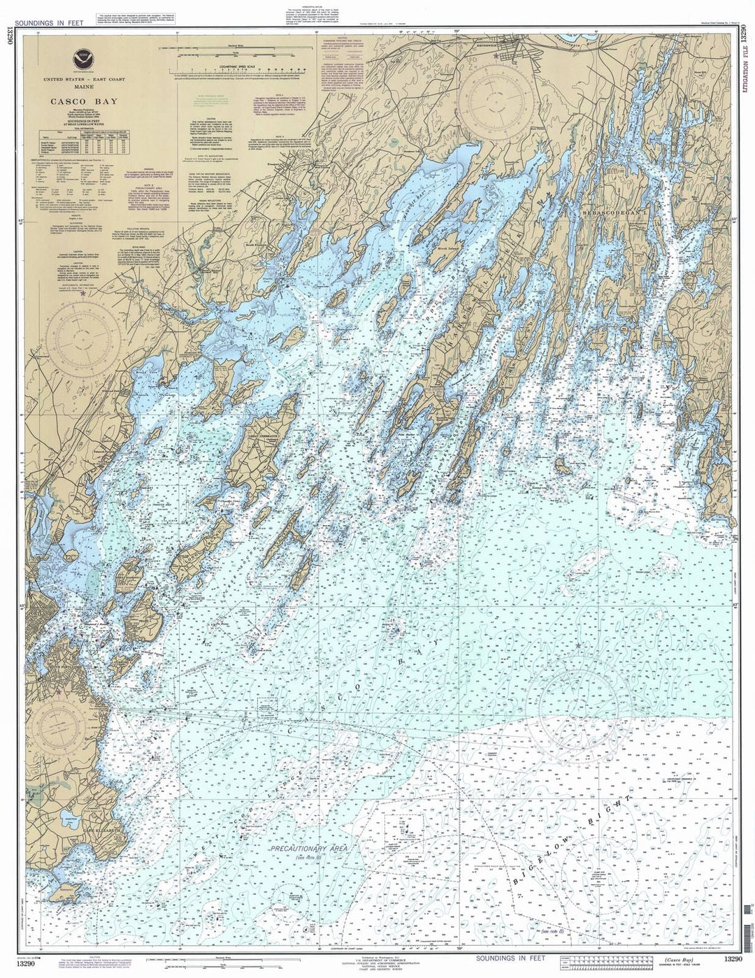 Historic Nautical Map - Casco Bay, 1994 NOAA Chart - Maine (ME) - Vintage Wall Art