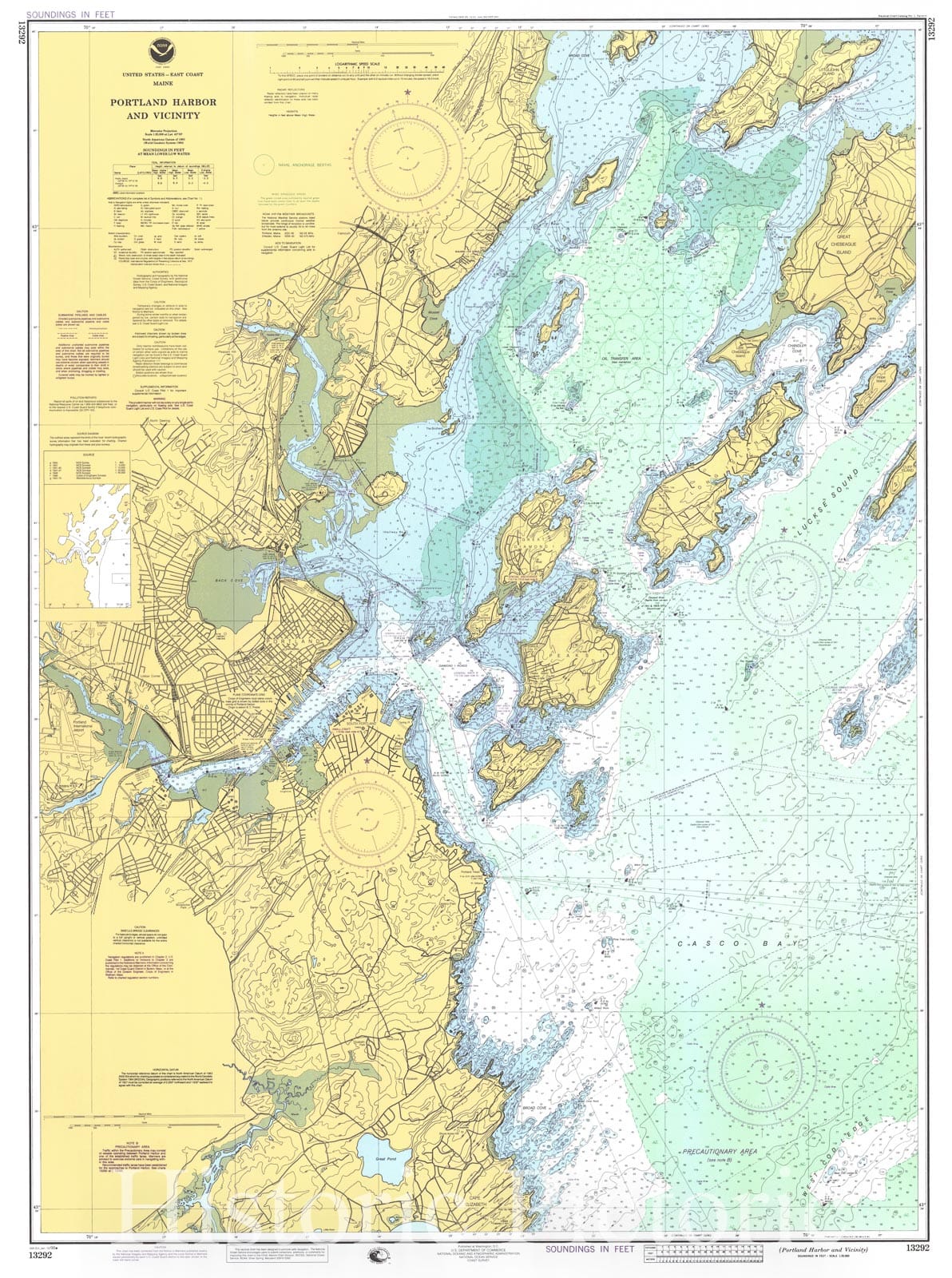 Historic Nautical Map - Portland Harbor And Vicinity, 1998 NOAA Chart - Maine (ME) - Vintage Wall Art