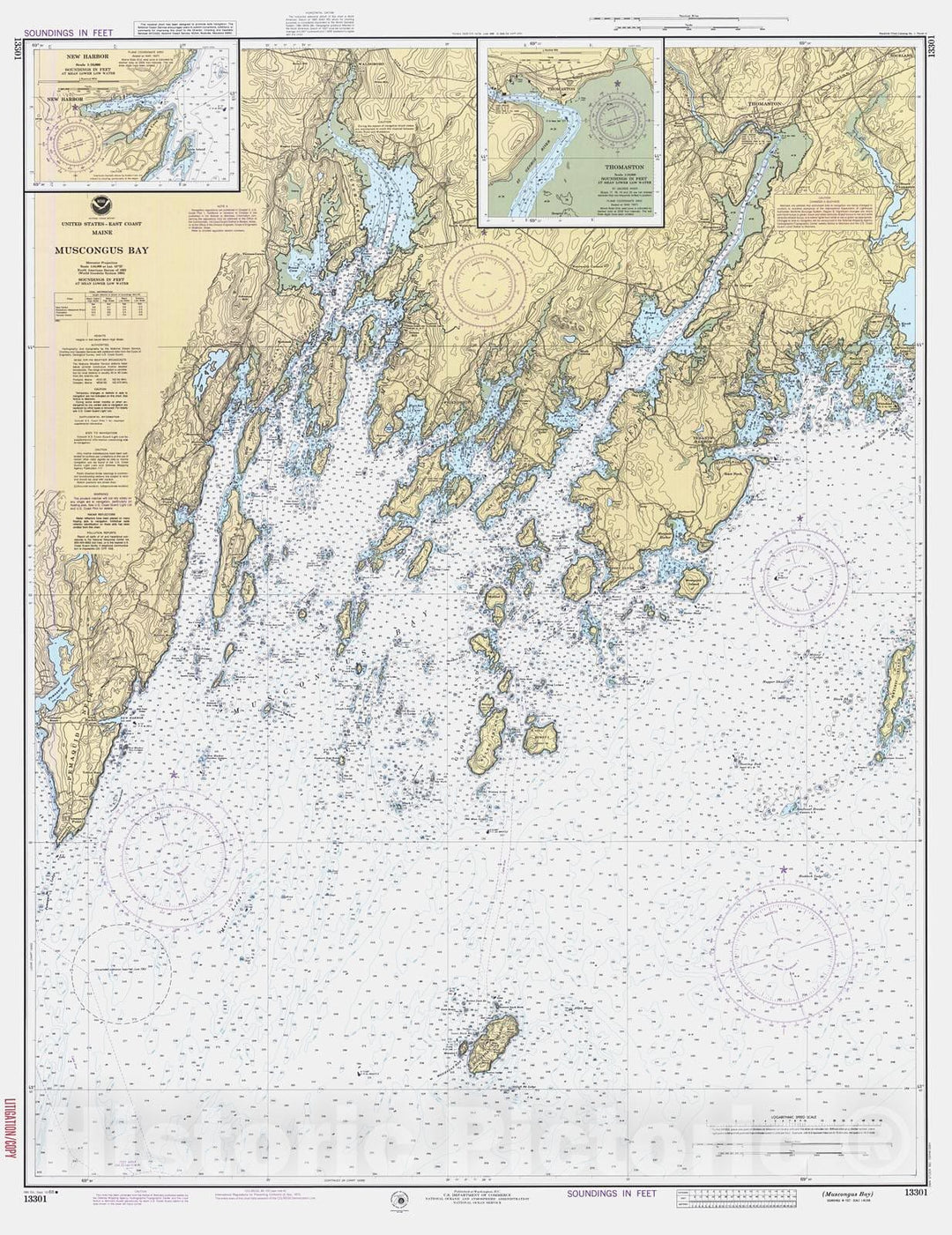 Historic Nautical Map - Muscongus Bay, 1988 NOAA Chart - Maine (ME) - Vintage Wall Art