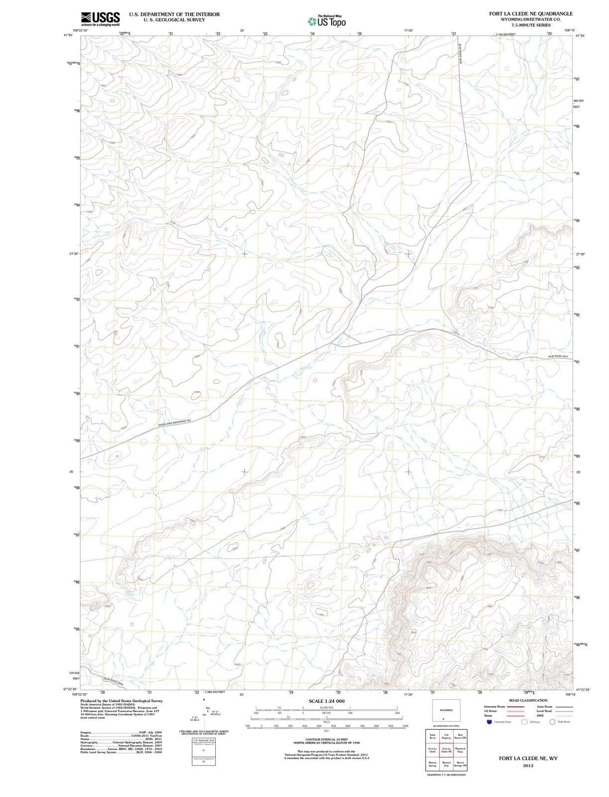 2012 Fort La Clede, WY - Wyoming - USGS Topographic Map