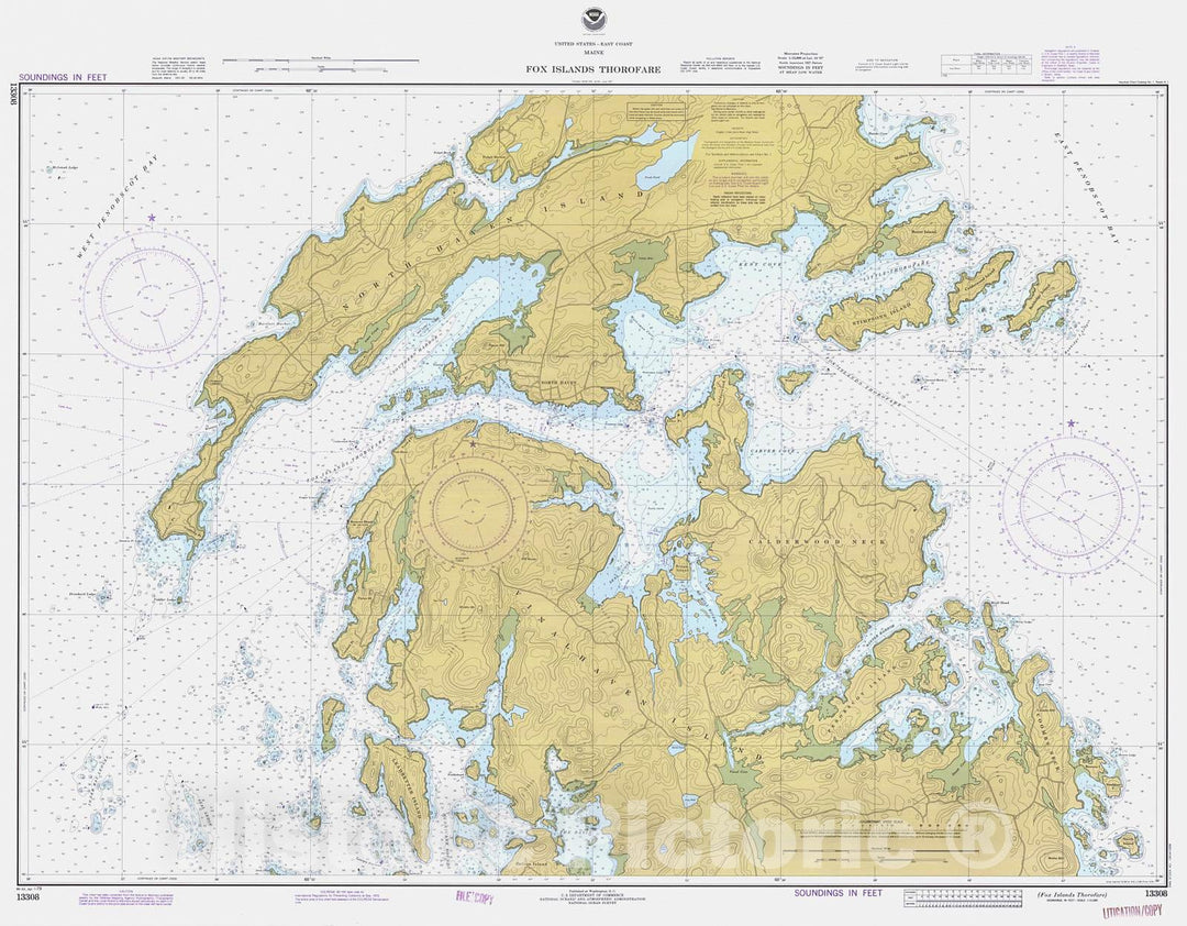 Historic Nautical Map - Fox Islands Thorofare, 1979 NOAA Chart - Maine (ME) - Vintage Wall Art