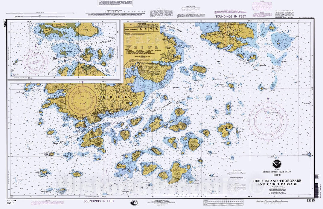Historic Nautical Map - Deer Island Thorofare And Casco Passage, 1998 NOAA Chart - Maine (ME) - Vintage Wall Art