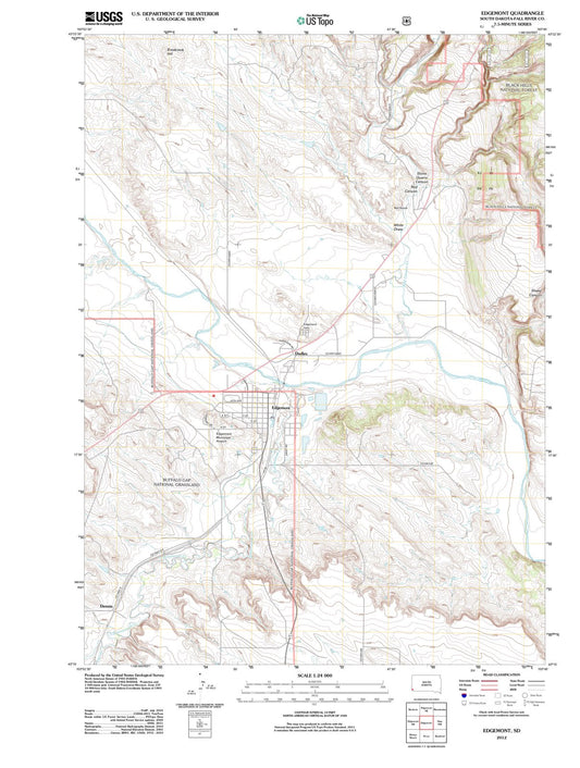 2012 Edgemont, SD - South Dakota - USGS Topographic Map