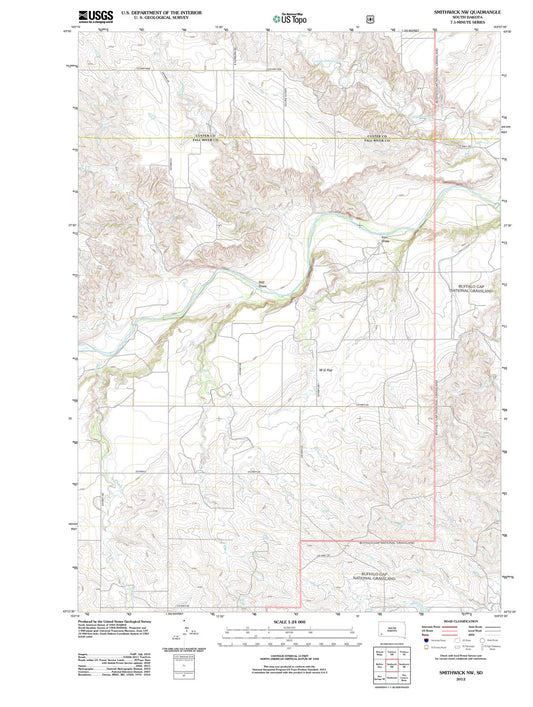 2012 Smithwick, SD - South Dakota - USGS Topographic Map v3