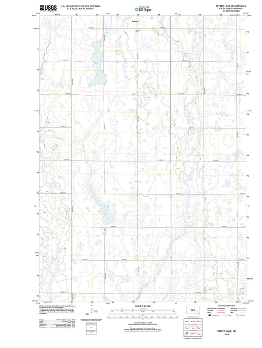 2012 Bitter Lake, SD - South Dakota - USGS Topographic Map