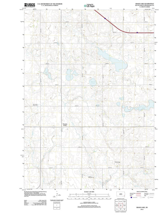 2012 Grass Lake, SD - South Dakota - USGS Topographic Map