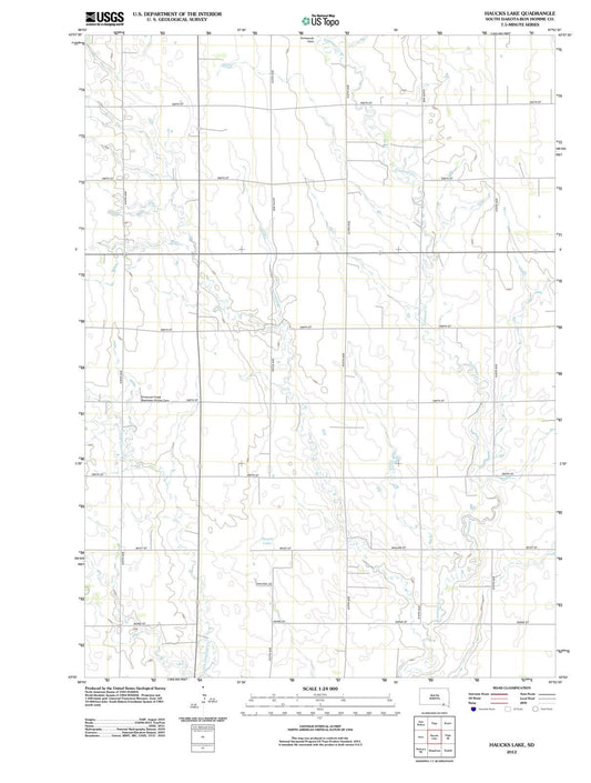 2012 Haucks Lake, SD - South Dakota - USGS Topographic Map